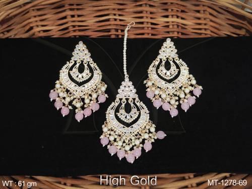 antique-jewelry-high-gold-polish-fancy-wedding-wear-antique-maang-tikka-with-earrings-