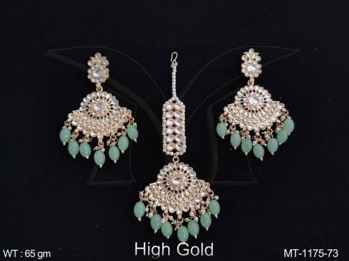 designer-high-gold-polish-party-wear-fancy-style-antique-maang-tikka-with-earring