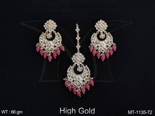 high-gold-polish-designer-fancy-designer-antique-maang-tikka-with-earring
