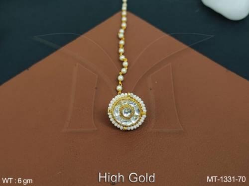 clustered-pearl-designer-fancy-style-high-gold-polish-antique-maang-tikka-