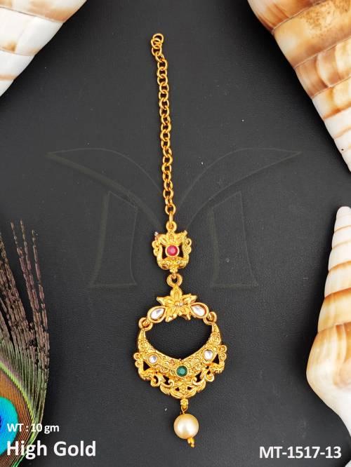 antique-jewellery-high-gold-polish-designer-maang-tikka-