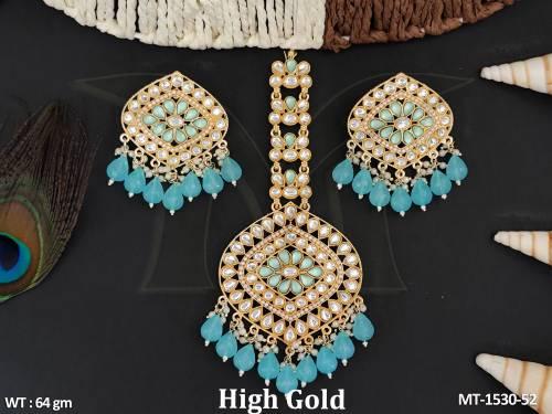 Antique Jewellery Designer High Gold Polish Paerty Wear  Maang tikka  