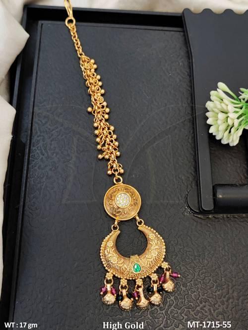High Gold Antique Designer Maang Tikka