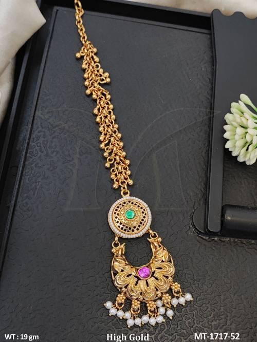 Fancy Gold Plated High Gold Maang Tikka