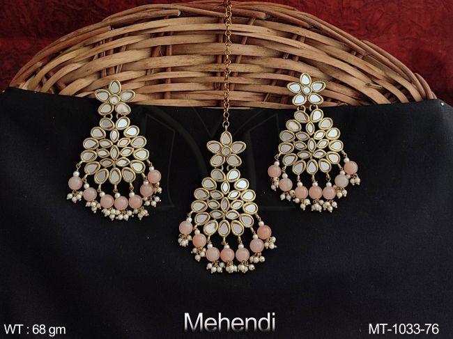 Designer Fancy Style Beautiful Antique Maang Tikka with Earring — MT-1033-76