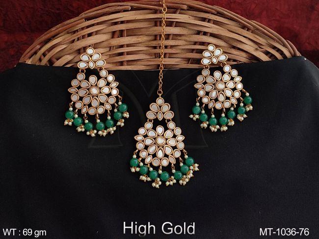 Beautiful Fancy Style Antique Maang Tikka with Earring