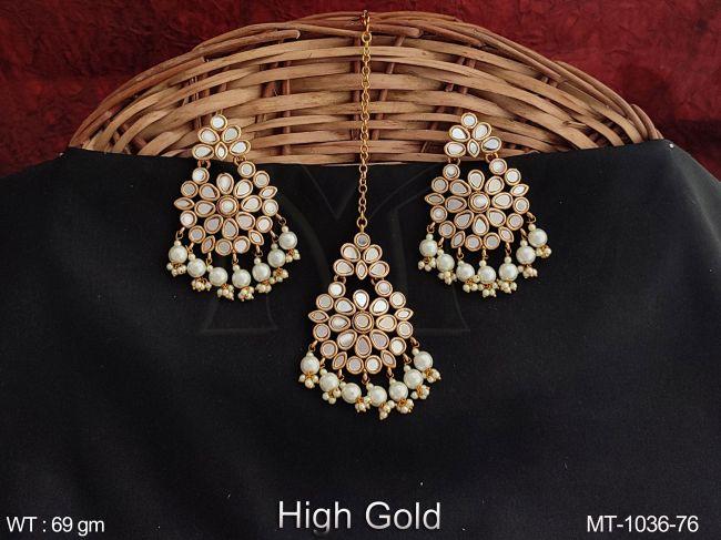 Beautiful Fancy Style Antique Maang Tikka with Earring — MT-1036-76