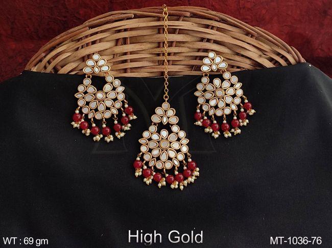 Beautiful Fancy Style Antique Maang Tikka with Earring — MT-1036-76