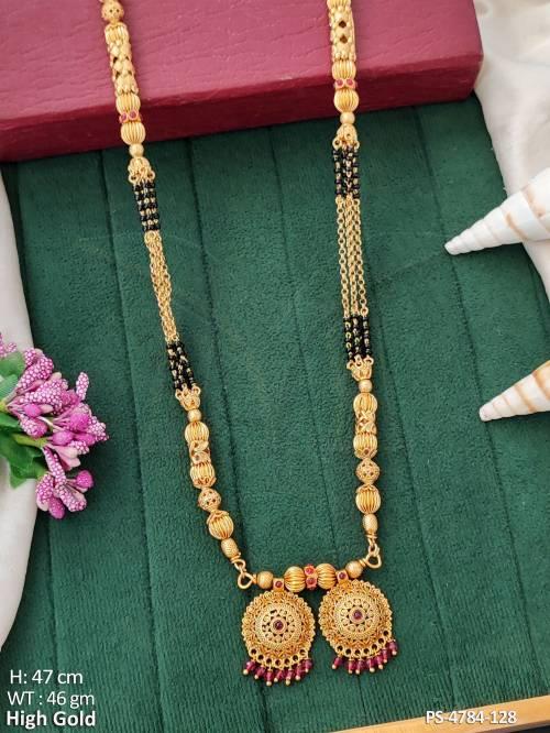 Beautiful High Gold Polish Design   Fancy Full Stone Pendant Set  
