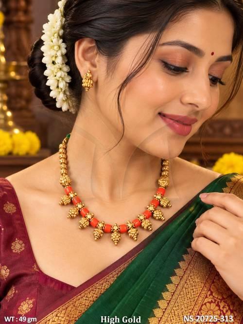 Antique Maharashtrian Necklace Set High Gold Polish