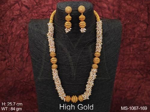clustered-pearl-designer-fancy-style-party-wear-high-gold-polish-antique-mala-set-