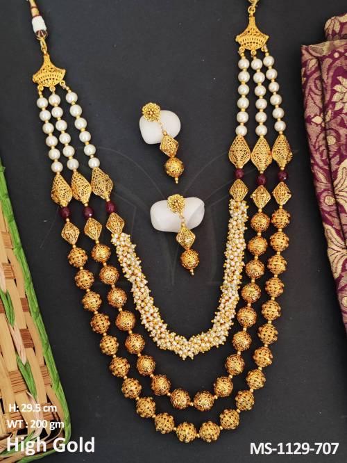 Antique Jewellery Designer High Gold Polish Long Malas 