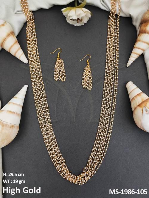 Designer Wear Accessories Women High Gold Polish Antique Mala Set