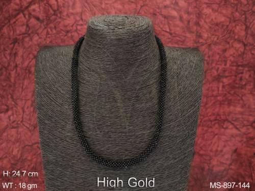Designer Fancy Style High Gold Polish Party wear Beautiful Long Beaded Mala Set — MS-897-144