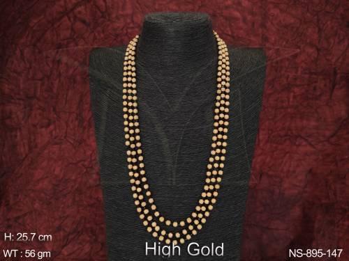 Beautiful Designer 3 Layers Party wear Antique Long Beaded Necklace Set