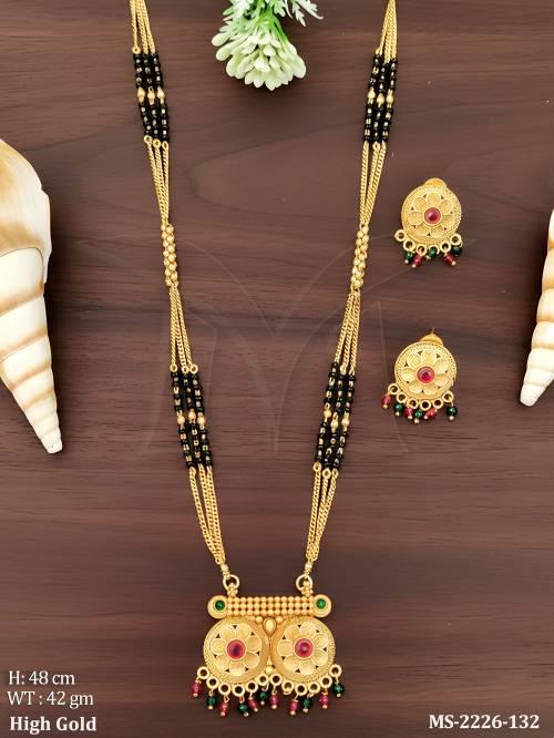 Heritage Floral Design Mangalsutra Set with Studs