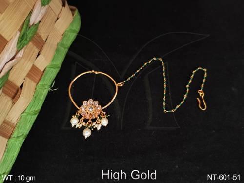 Designer High Gold Polish Beautiful Party wear Antique Designer Nath
