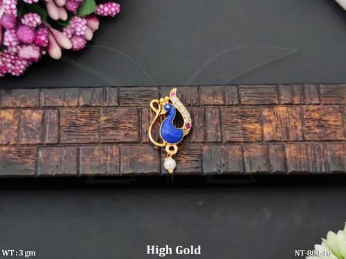 Beautiful Antique Designer High Gold Party wear Nath  
