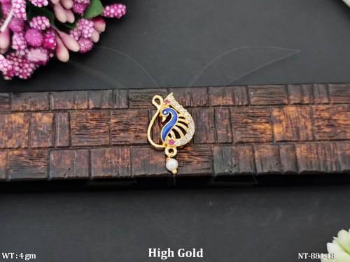 Designer High Gold Full Stone Party Wear  Nath 