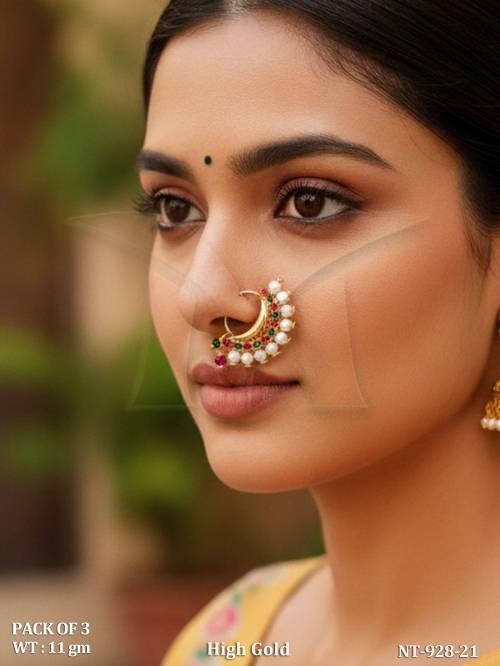 Traditional High Gold Designer Nath Combo