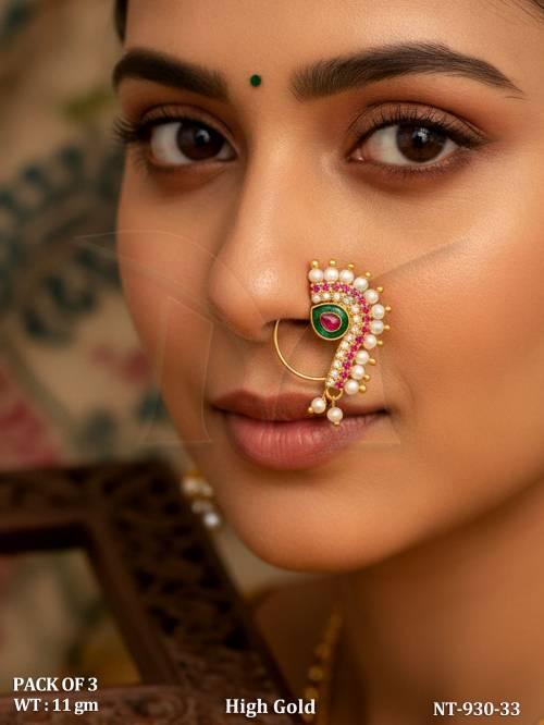 Premium Pearl Peacock Style Nath Collection