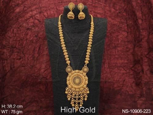 designer-fancy-style-party-wear-beautiful-antique-jewellery-high-gold-polish-antique-long-necklace-set-