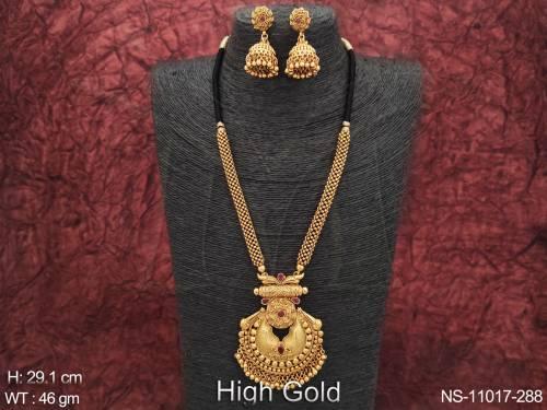 fancy-design-party-wear-beautiful-pendant-high-gold-polish-long-antique-jewellery-necklace-set-