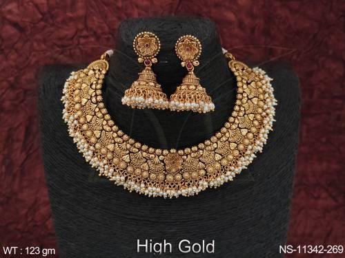 high-gold-polish-fancy-design-antique-jewellery-choker-necklace-set