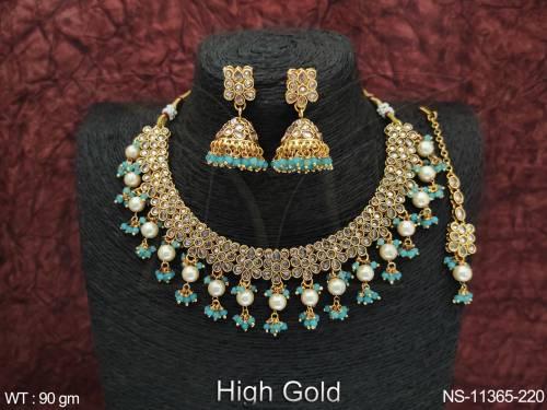 antique-designer-fancy-design-high-gold-polish-beautiful-party-wear-choker-antique-jeweller-necklace-set