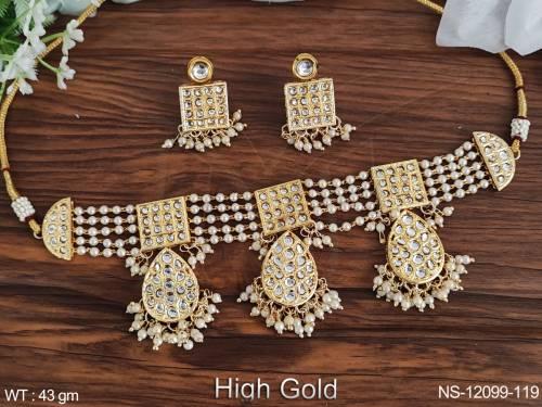 clustered-pearl-high-gold-polish-fancy-desing-antique-desing-antique-jewellery-choker-style-necklace-set-