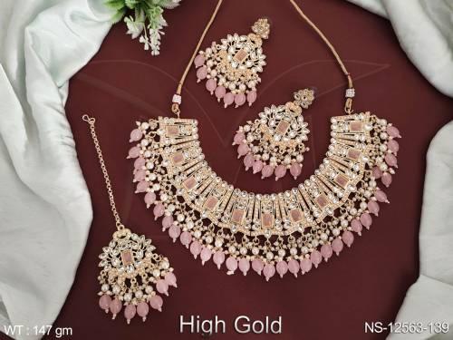 high-gold-polish-clustered-pearl-designer-party-wear-antique-jewellery-antique-heavy-choker-necklace-set