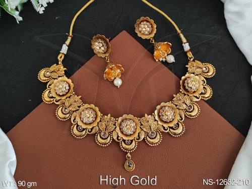 antique-jewellery-fancy-style-beautiful-designer-high-gold-polish-party-wear-necklace-set-