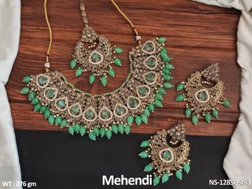 fancy-style-mehendi-polish-designer-wear-antique-short-necklace-set