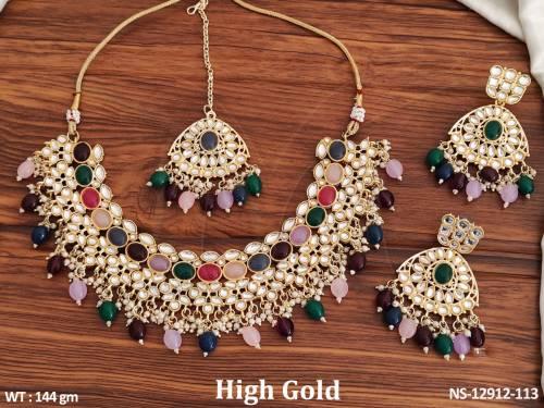 antique-jewellery-high-gold-polish-party-wear-antique-choker-necklace-set