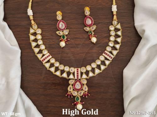 designer-wear-high-gold-polish-antique-short-necklace-set