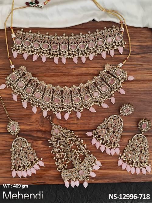 fancy-style-mehendi-polish-2-layer-antique-designer-choker-necklace-set-