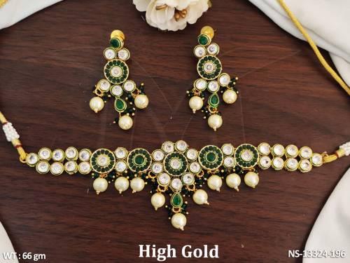 high-gold-polish-fancy-design-party-wear-antique-designer-choker-necklace-set