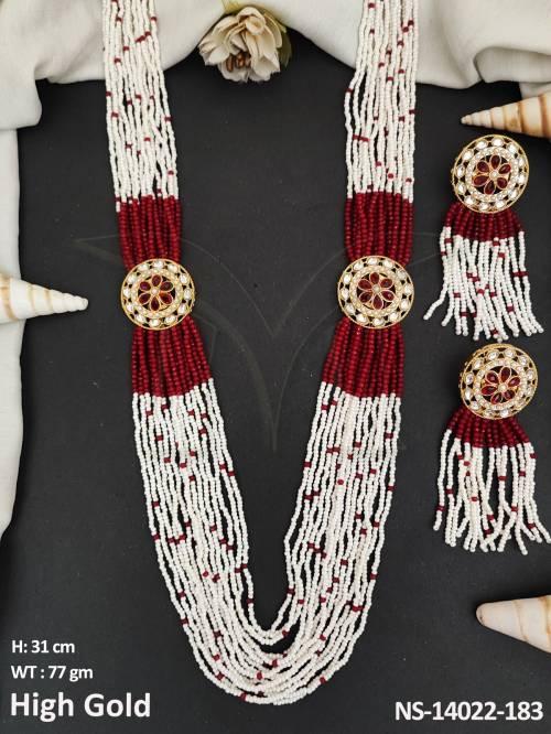 Antique Jewelry Accessories High Gold Polish Fancy Style Antique Long Necklace Set