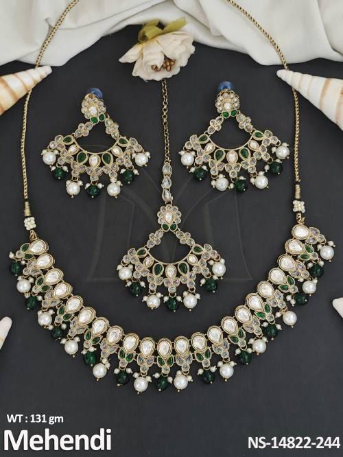 antique-jewellery-mehendi-polish-beautifully-designed-antique-short-necklace-set