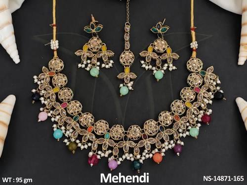 antique-jewellery-mehendi-polish-stylish-design-antique-short-necklace-set-