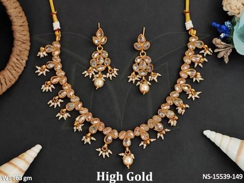 antique-jewellery-designer-high-gold-polish-clustered-pearl-necklace-set-