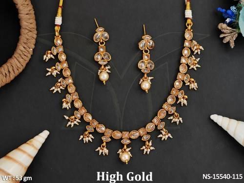 antique-jewellery-designer-high-gold-polish-clustered-pearl-necklace-set-