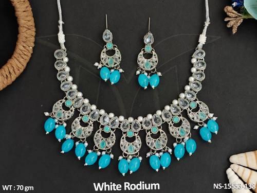 antique-jewellery-beautiful-design-white-rodium-necklace-set-