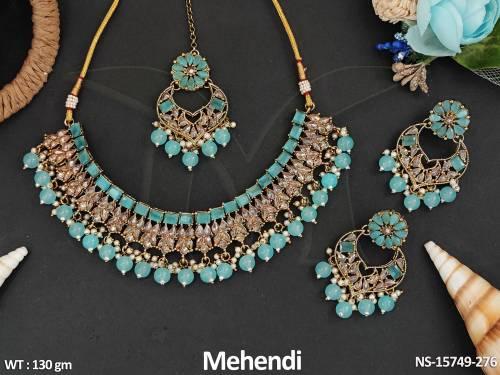 designer-beautiful-antique-jewellery-mehendi-clustered-pearl-party-wear-necklace-set-