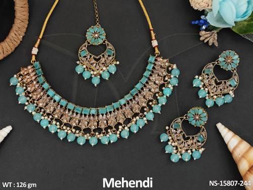 stunning-antique-jewellery-mehendi-polish-perfect-for-any-occasion-necklace-set-