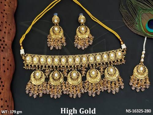 beautiful-antique-high-gold-polish-clustered-pearl-party-wear-necklace-set-