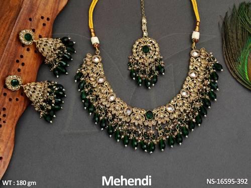 antique-jewellery-mehendi-polish-full-stone-party-wear-necklace-set-