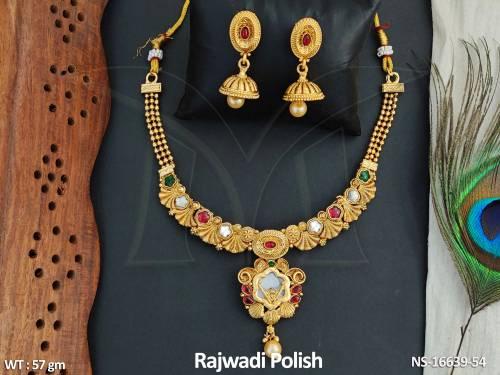 antique-jewellery-rajwadi-polish-design-short-necklace-set-