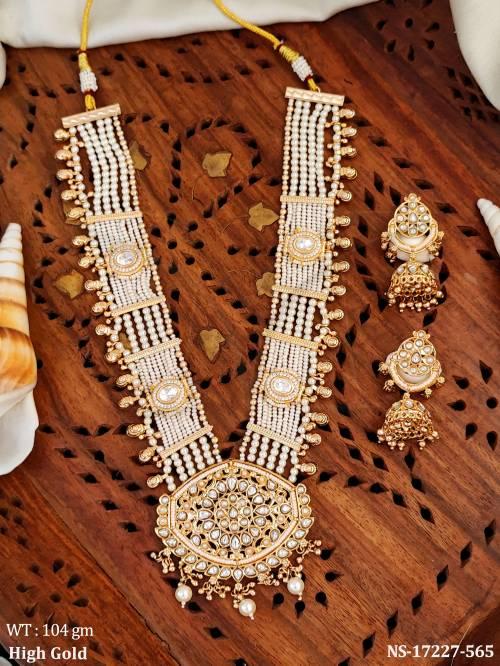 antique-high-gold-full-stone-clustered-pearl-long-necklace-set-