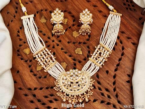 antique-clustered-pearl-high-gold-polish-fancy-style-necklace-set-